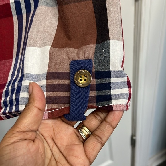 URBAN LABEL Men's Red White Blue Plaid Short Sleeve top button down - Size 2XL - Picture 5 of 6